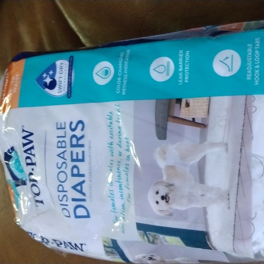 Top paw disposable diapers, medium 18"-26" waist